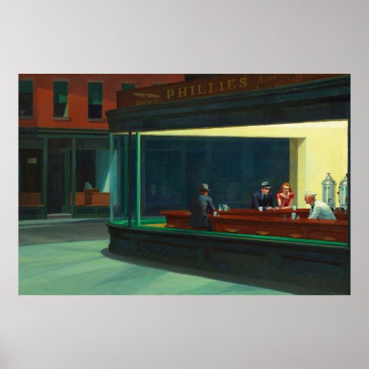 Nighthawks van Edward Hopper Poster (Voorkant)