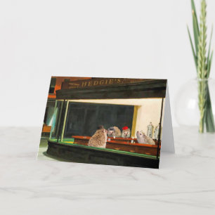 Nighthogs d'Edward Hopper, carte d'art de hérisson