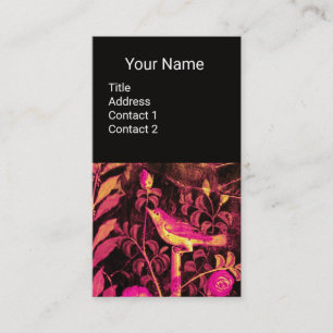 NIGHTINGALE EN ROZEN MONOGRAM Pink Black Floral Visitekaartje