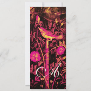 NIGHTINGALE EN ROZEN MONOGRAM, Red Black Champagne Kaart