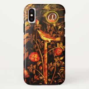 NIGHTINGALE MET ROZEN MONOGRAM, rood zwart geel iPhone XS Hoesje