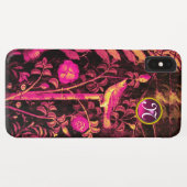NIGHTINGALE MET ROZEN MONOGRAM, roze zwart geel Case-Mate iPhone Case (Achterkant (horizontaal))