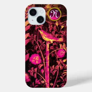 NIGHTINGALE MET ROZEN MONOGRAM, roze zwart geel