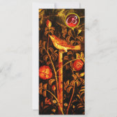 NIGHTINGALE ROZEN MONOGRAM, Rood Zwart Geel Bloemm Kaart (Voorkant)