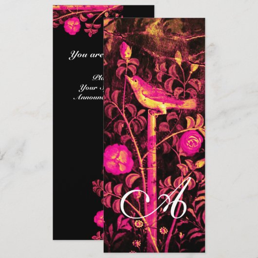 NIGHTINGALE ,ROZEN MONOGRAM Zwart Rood  Goud Geel Kaart (Voorkant / Achterkant)