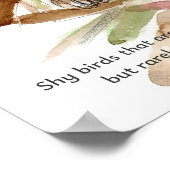 Nightingale Songbird Leaves Trees Drawing Poster (Hoek)