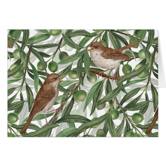 Nightingales dans l'olivier (Devant horizontal)