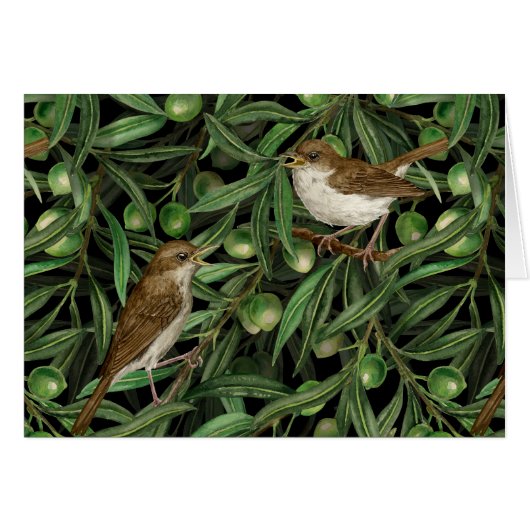 Nightingales dans l'olivier 3 (Devant horizontal)