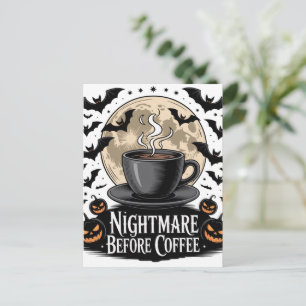 Nightmare Before Coffee Halloween Feestdagenkaart