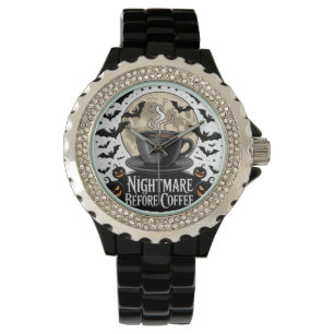 Nightmare Before Coffee Halloween Horloge