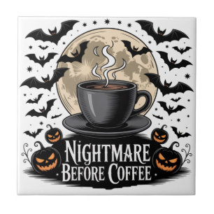 Nightmare Before Coffee Halloween Tegeltje