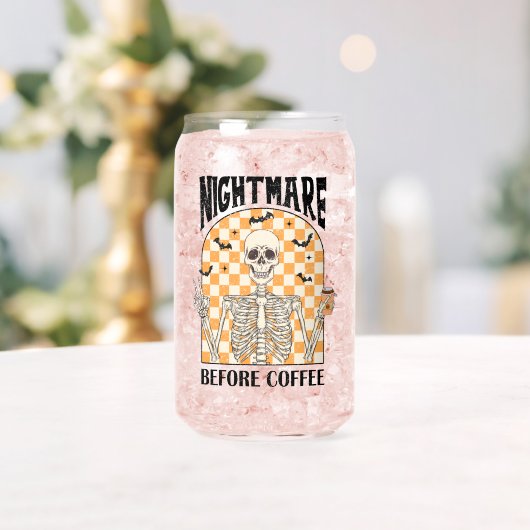 "Nightmare Before Coffee" Skeleton rétro Boire (Insitu (Mariage))