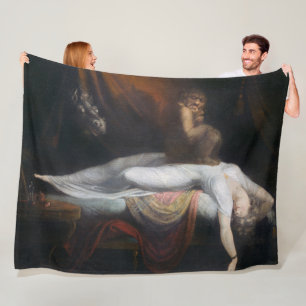 Nightmare beroemd gemaakt door Henry Fuseli Gothic Fleece Deken