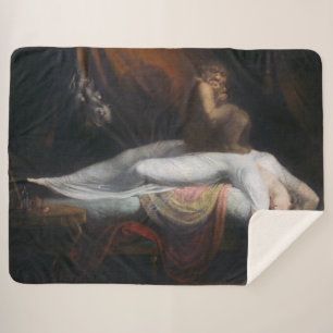 Nightmare beroemd gemaakt door Henry Fuseli Gothic Sherpa Deken