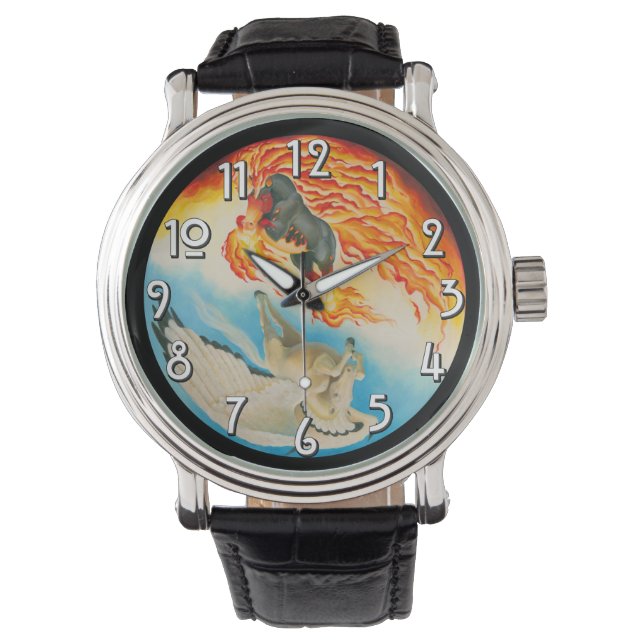 Nightmare en Mesa Pegasus Yin Yang Horloge (Voorkant)