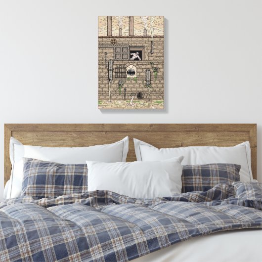 Nightmare Factory Weird Horror Art Canvas Afdruk (Insitu (Slaapkamer))