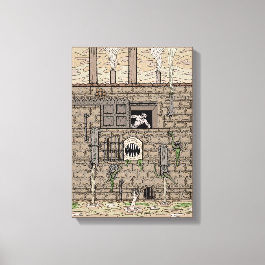 Nightmare Factory Weird Horror Art Canvas Afdruk (Voorkant)
