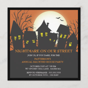 Nightmare Nabuurschap Halloween Party Invitation Kaart