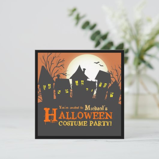 Nightmare Nabuurschap Halloween Party Invitation Kaart (Staand voorkant)
