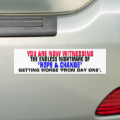 NIGHTMARE VAN HOPE & VERANDERING van "DAG ÉÉN"! Bumpersticker (Op auto)
