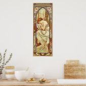 Night's Rest  Nouveau door Alphonse Mucha Poster (Keuken)