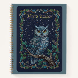 Night's Wisdom Owl Celestial Embroidery Journal Notitieboek