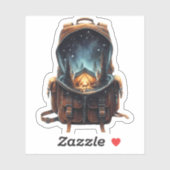 Nighttime Camp Backpack Sticker | Die-Cut Sticker (Vel)