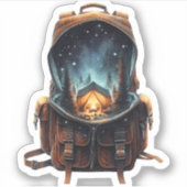 Nighttime Camp Backpack Sticker | Die-Cut Sticker (Voorkant)