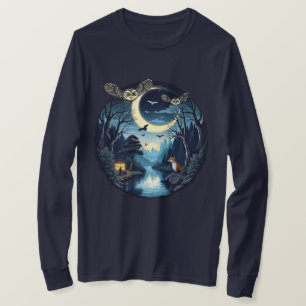 Nighttime Wildlife Wonders Design T-shirt