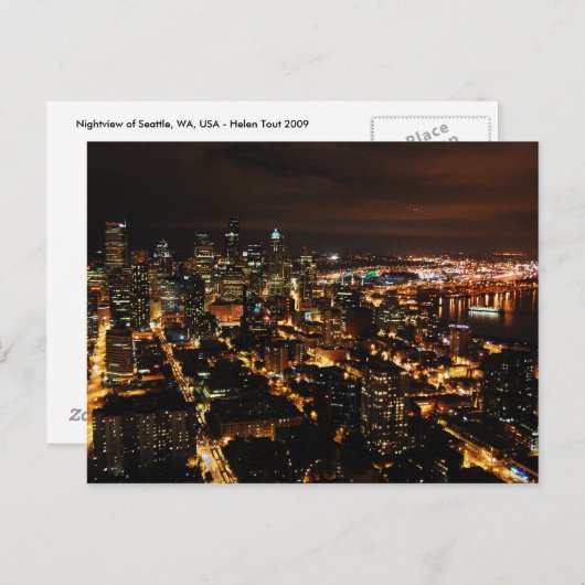 Nightview of Seattle Briefkaart (Voorkant / Achterkant)