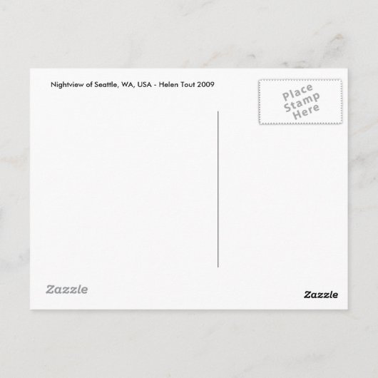Nightview of Seattle Briefkaart (Achterkant)