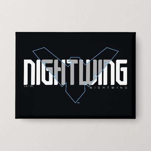 Nightwing Hi-Tech Naam Graphic Button (Voorkant)
