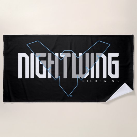 Nightwing Hi-Tech Naam Graphic Strandlaken (Voorkant)