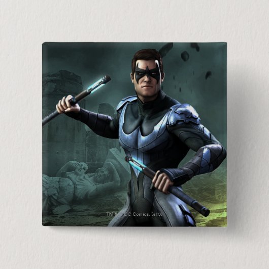Nightwing Vierkante Button 5,1 Cm (Voorkant)