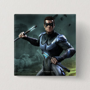 Nightwing Vierkante Button 5,1 Cm