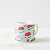  nigiri sushi, doodle patroon espresso kop (Voorkant rechts)