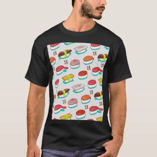 nigiri sushi, doodle patroon t-shirt