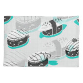 Nigiri sushi, neon  patroon. kussensloop (Achterkant)