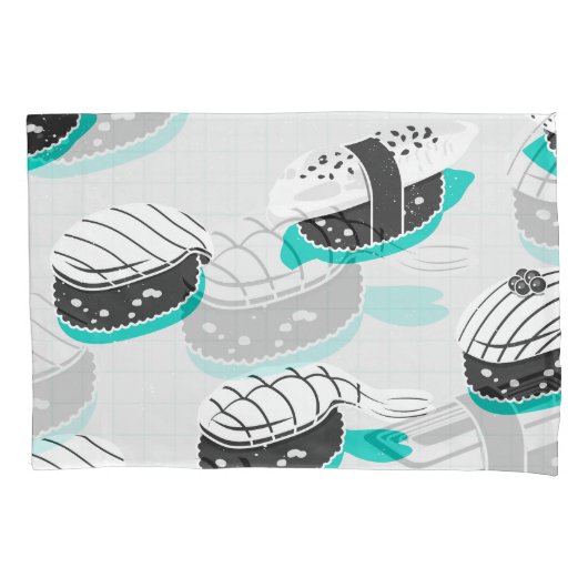 Nigiri sushi, neon  patroon. kussensloop (Voorkant)