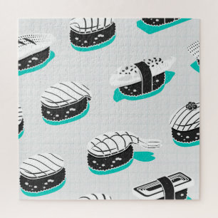 Nigiri sushi, neon patroon. legpuzzel