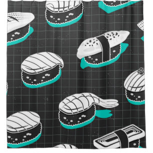 Nigiri Sushi schetspatroon Douchegordijn