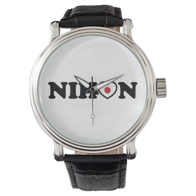 Nihon Love Heart Flag Horloge (Voorkant)