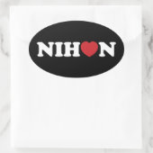 Nihon Love Heart Oval Sticker (Tas)