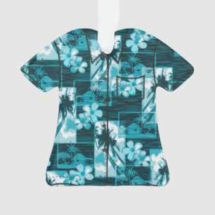 Niihau Island Hawaiian Plumeria Aloha Shirt Ornament