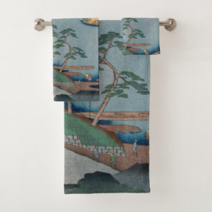 Niijuku Ferry Ukiyo-e Japanse kunst Bad Handdoek