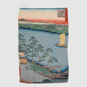 Niijuku Ferry Ukiyo-e Japanse kunst Golfhanddoek