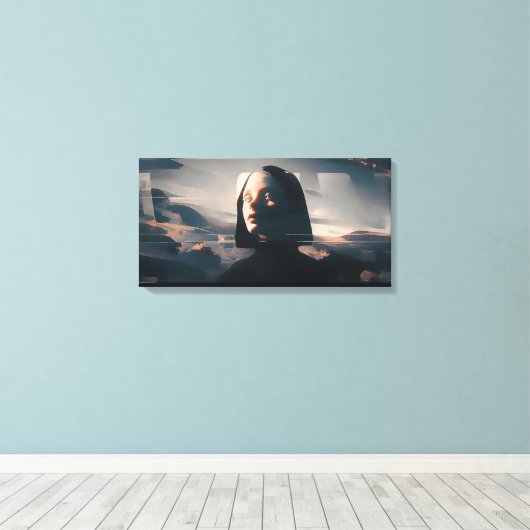 Niji Surreal Art: Hooded Enigma Canvas Afdruk (Insitu (Houten vloer))