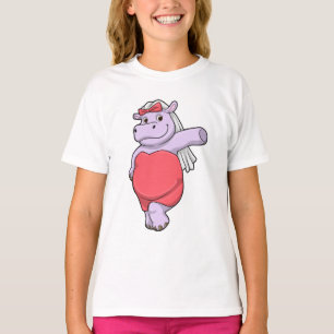 Nijlpaard als bruid met sluier en boog t-shirt