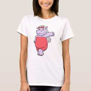 Nijlpaard als bruid met sluier en boog t-shirt