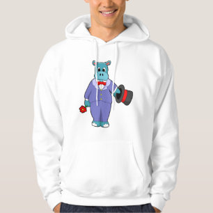 Nijlpaard als Bruidegom met Pak & Roos Hoodie